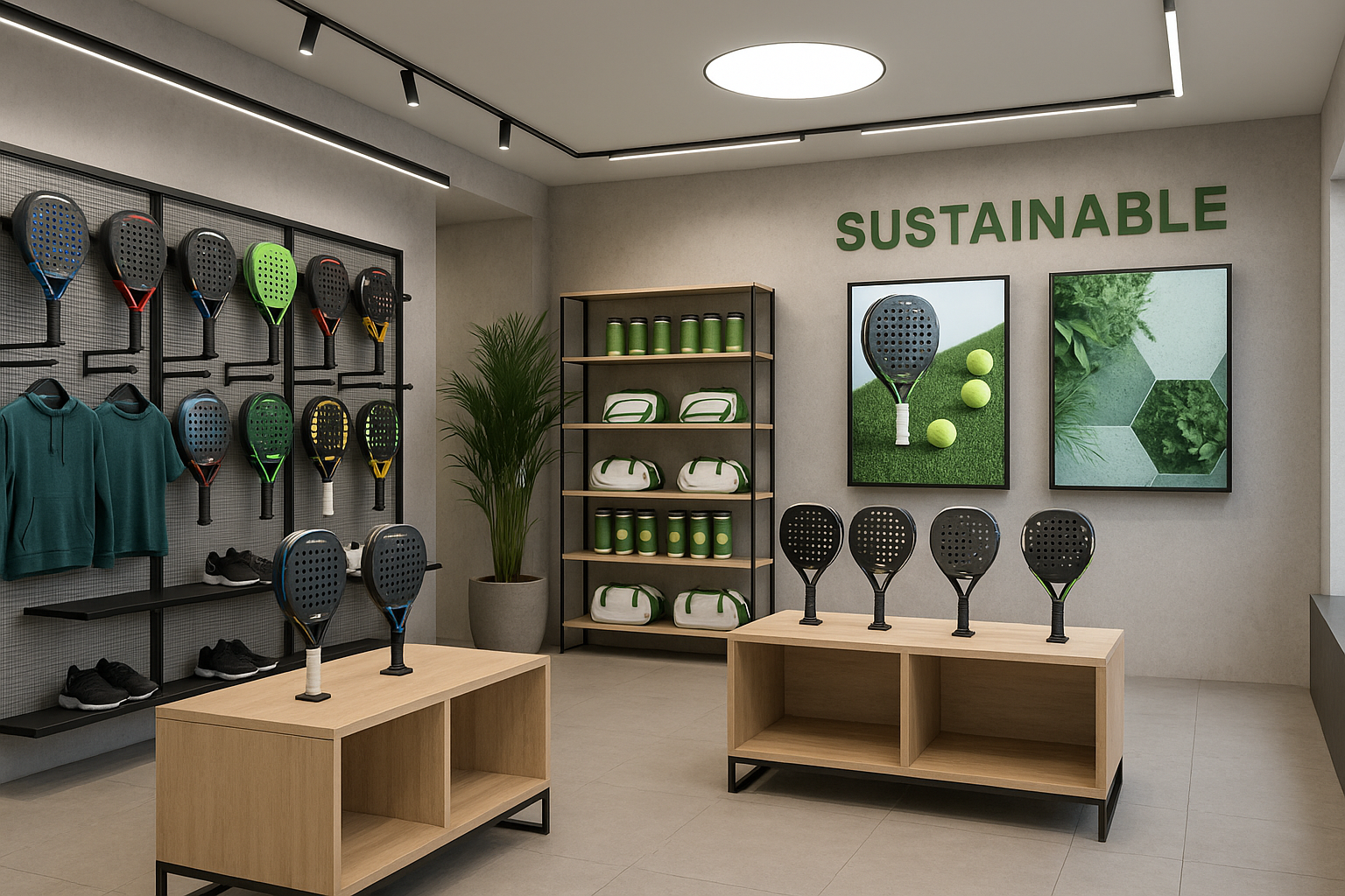 Zona caliente en tienda deportiva con productos destacados